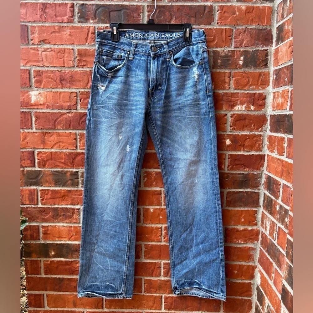 American Eagle Mens 29 X 32 Low Rise Boot Cut Denim Blue Jeans
